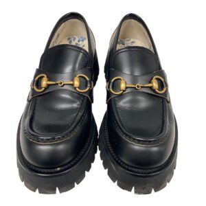 GUCCI loafers 577236 leather black 38 Bee embroidery Horsebit Women 38 Secondhand | AlmaBagz