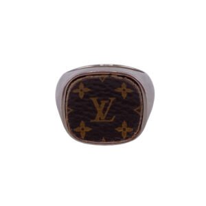 LOUIS VUITTON Ring M00515 Leather, Metal Silver Berg Monogram Padlock M | AlmaBagz