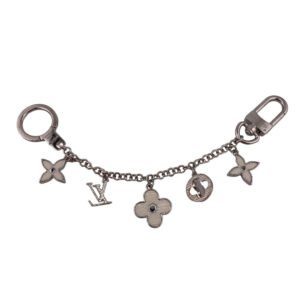 LOUIS VUITTON Key ring M65110 Gold Plated Ivory Silver Bag charm Bijoux Sac Chaine Fleur de Epi Women Used | AlmaBagz