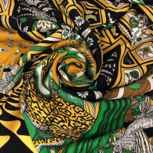 HERMES scarf Cashmere, Silk green Amazone Dance Caregean | AlmaBagz