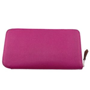 HERMES Long Wallet Purse Epsom, Silk pink Zip Around Azap long silk in Women Used | AlmaBagz