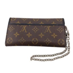LOUIS VUITTON Long Wallet Purse M60168 leather Brown Monogram macacer Portefeuille Ron mens Used | AlmaBagz