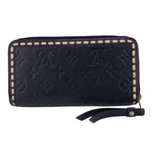 LOUIS VUITTON Long Wallet Purse M64805 leather black Monogram Ann Platt Zippy wallet | AlmaBagz