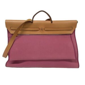 HERMES Handbag canvas pink Herbag zip cabin | AlmaBagz