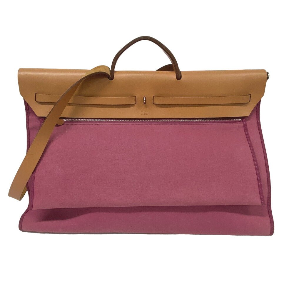HERMES Handbag canvas pink Herbag zip cabin | AlmaBagz