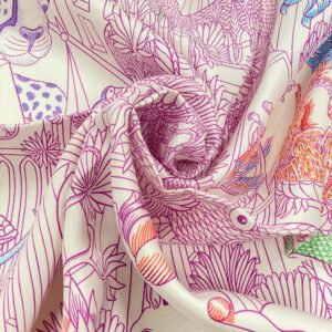 HERMES scarf silk pink Animapolis Animapolis Carre90 | AlmaBagz