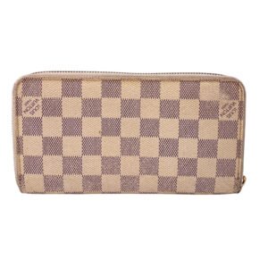 LOUIS VUITTON Long Wallet Purse N60019 leather white Damier Azur Zippy wallet | AlmaBagz
