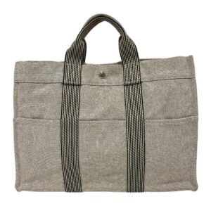 HERMES Tote Bag canvas gray New Fool ToeMM | AlmaBagz