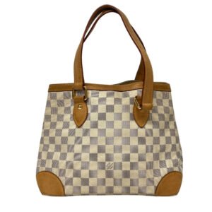 LOUIS VUITTON Handbag N51207 leather beige Damier Azur Humpstead PM | AlmaBagz