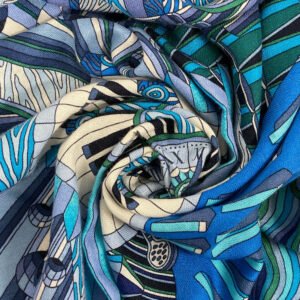 HERMES Stall Cashmere, Silk blue Caregean Fermata | AlmaBagz