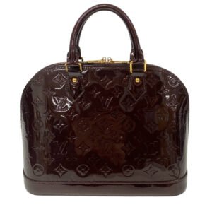 LOUIS VUITTON Handbag M91611 Patent leather Amarrant Monogram Vernis Alma PM | AlmaBagz