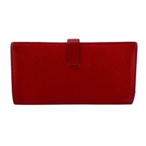HERMES Long Wallet Purse Chevre Misol Red Beansufla | AlmaBagz