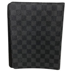 LOUIS VUITTON Notebook cover R20974 Damier Grafitte black Damier Graphite Agenda Bureau | AlmaBagz