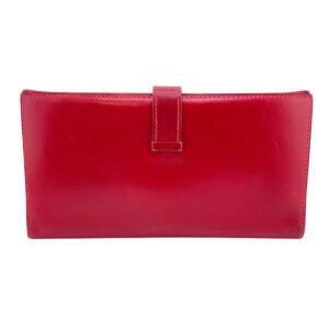 HERMES Long Wallet Purse Box scarf Red Baan classic | AlmaBagz