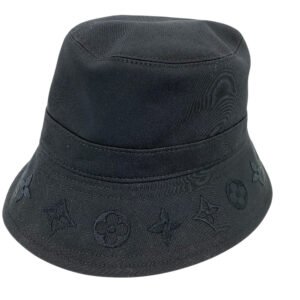 LOUIS VUITTON hat M7286S cotton black LV Filigram | AlmaBagz