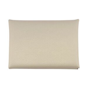 HERMES Coin case Evercolor Ivory Calvi duo | AlmaBagz