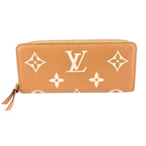 LOUIS VUITTON Long Wallet Purse M81460 leather beige Monogram Portefeuille Clemence | AlmaBagz