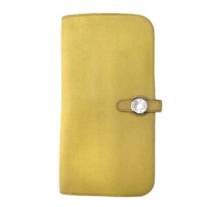 HERMES Long Wallet Purse Taurillon Clemence cream Long wallet Dogon Long | AlmaBagz