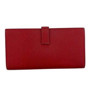 HERMES Long Wallet Purse C Epsom Red Beansufla | AlmaBagz