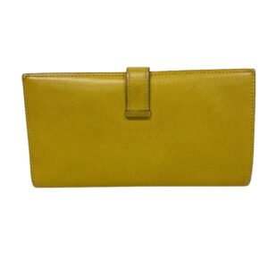 HERMES Bifold Wallet Swift, Epi Leather yellow Long wallet Box scarf Bean Women Used | AlmaBagz