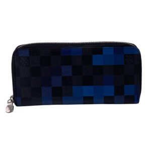 LOUIS VUITTON Long Wallet Purse N60170 Damier Grafitte black Zip Around Damier Vertical mens Used | AlmaBagz