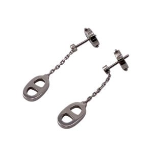 HERMES Pierce Gold Plated Silver Chene Dunkle Women Used | AlmaBagz