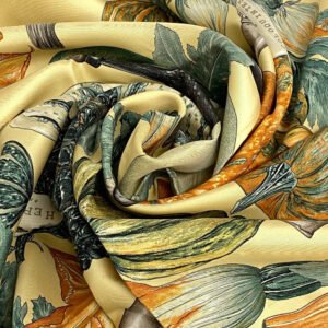 HERMES scarf silk multicolor Carre90 Pumpkin and colocynth Women Used | AlmaBagz