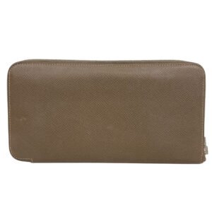HERMES Long Wallet Purse silk beige Made in 2019 Epsom Azap Long Women Used | AlmaBagz