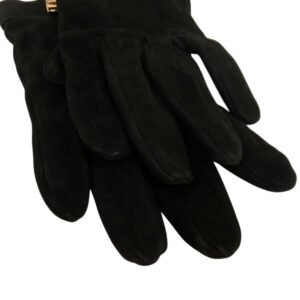 HERMES gloves Suede black Bolide Jige 8 | AlmaBagz