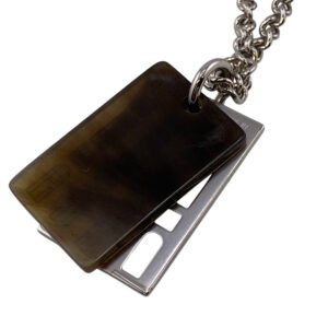 HERMES Necklace Buffalo Horn, Metal Silver Van Quatre Faubourg mens(Unisex) Used | AlmaBagz