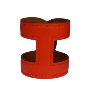 HERMES Bangle leather Red bracelet Anno Chene Dunkle Women Used | AlmaBagz