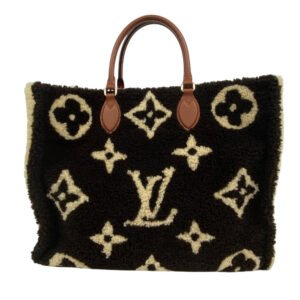 LOUIS VUITTON Handbag M55420 Monogram shearling, leather Brown Monogram teddy On-the-go GM | AlmaBagz