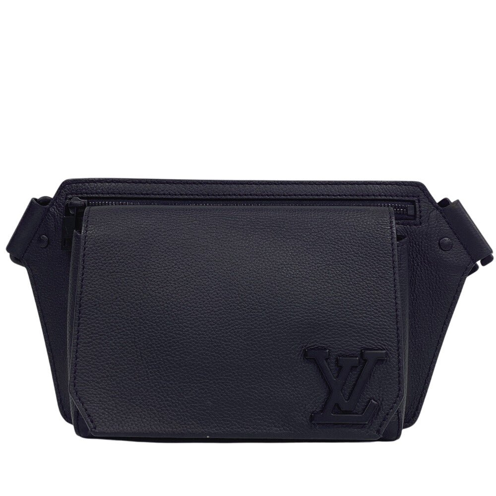 LOUIS VUITTON Shoulder Bag M57081 Grain Calfskin Leather black LV Aerogram takeoff sling mens Used | AlmaBagz - Image 12