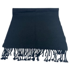 HERMES Scarf cashmere black 1 logo mens(Unisex) Used | AlmaBagz