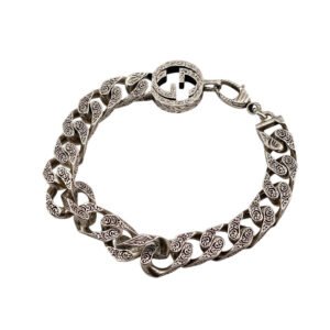 GUCCI bracelet Silver925 Silver Arabesque Interlocking G mens Used | AlmaBagz