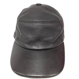 HERMES cap Calfskin Brown Logo embroidery mens Used | AlmaBagz