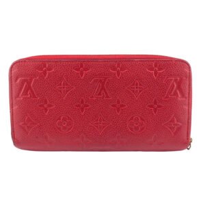 LOUIS VUITTON Long Wallet Purse M63691 leather Red Zip Around Monogram Ann Platt Zippy wallet Women Used | AlmaBagz