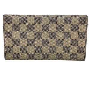 LOUIS VUITTON Long Wallet Purse N61732 leather white Portefeuille Damier Azur New International Women Used | AlmaBagz