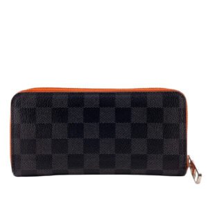 LOUIS VUITTON Long Wallet Purse N63308 leather Orange Zip Around Portofoy Damier Grafitte Yuvasko Women(Unisex) Used | AlmaBagz