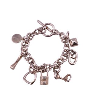 HERMES bracelet Silver925 Silver Serie Cadena Medor Chene Dunkle Horsebit Etrier Crudo Amulet 7 | AlmaBagz