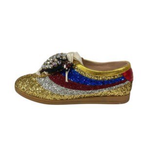 GUCCI sneakers 494609 Leather, Glitter multicolor Sequin Women 34 Used | AlmaBagz