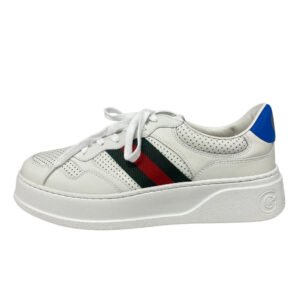 GUCCI sneakers leather white Sherry line Interlocking G mens 10 1/2 Used | AlmaBagz