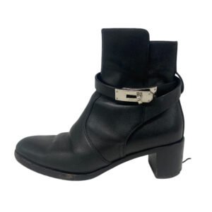 HERMES boots leather black frenchie Women 35 1/2 Used | AlmaBagz