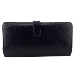HERMES Long Wallet Purse leather black Beansufla mens Used | AlmaBagz