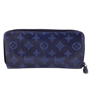 LOUIS VUITTON Long Wallet Purse M80423 leather Navy Zippy wallet Monogram Vertical mens Used | AlmaBagz