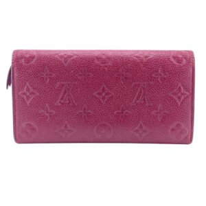 LOUIS VUITTON Long Wallet Purse M62015 leather wine-red Portefeuille Monogram Ann Platt Emily Women Used | AlmaBagz