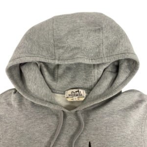 HERMES Hoodie cotton gray Super H L | AlmaBagz