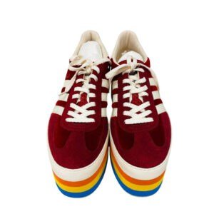 GUCCI sneakers 707871 Suede, Velvet Red Three Stripes 42 1/2 | AlmaBagz