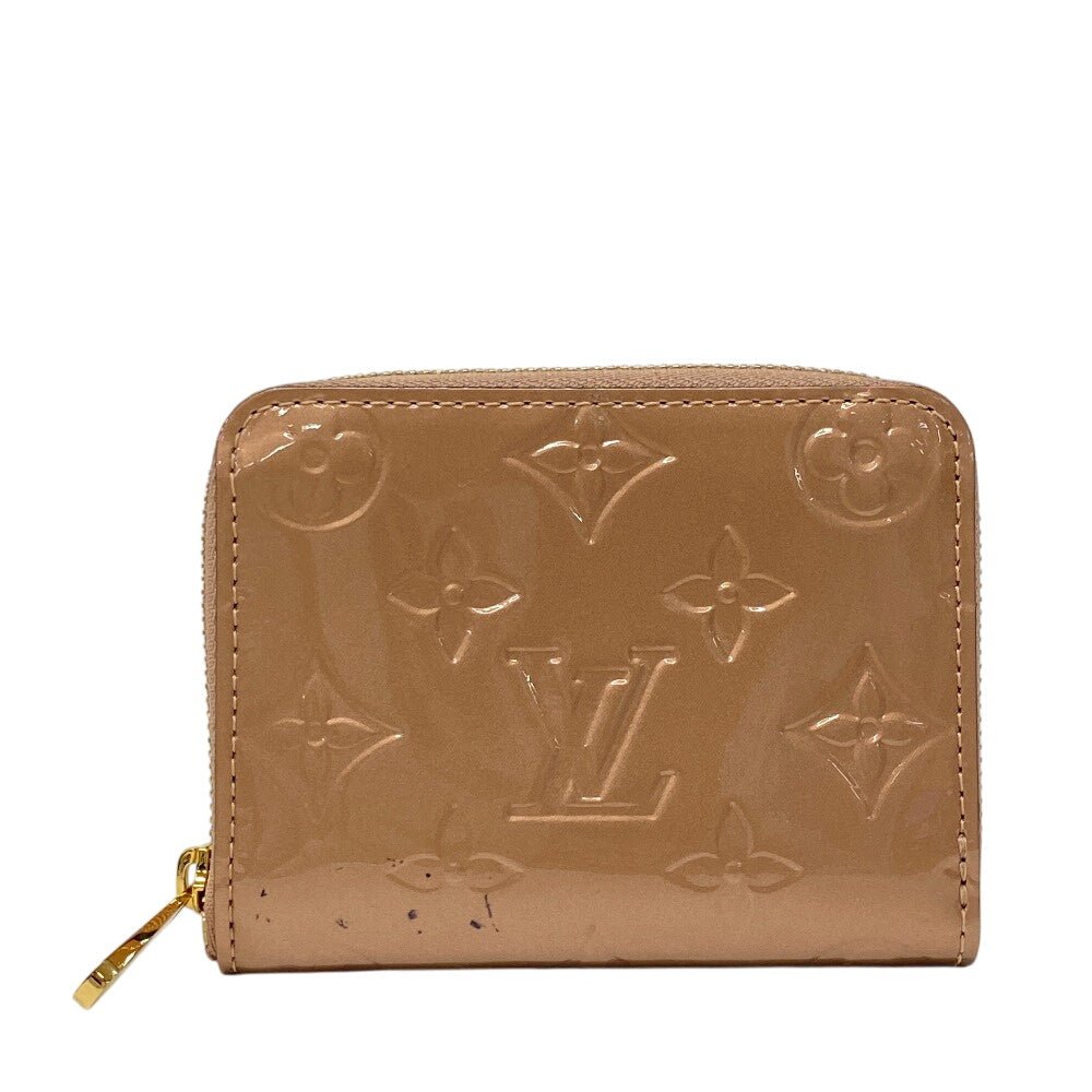 LOUIS VUITTON Coin case M90601 Vernis beige Monogram Vernis Zip around purse | AlmaBagz