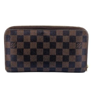 LOUIS VUITTON Long Wallet Purse N60003 leather Brown Damier Zippy Organizer | AlmaBagz